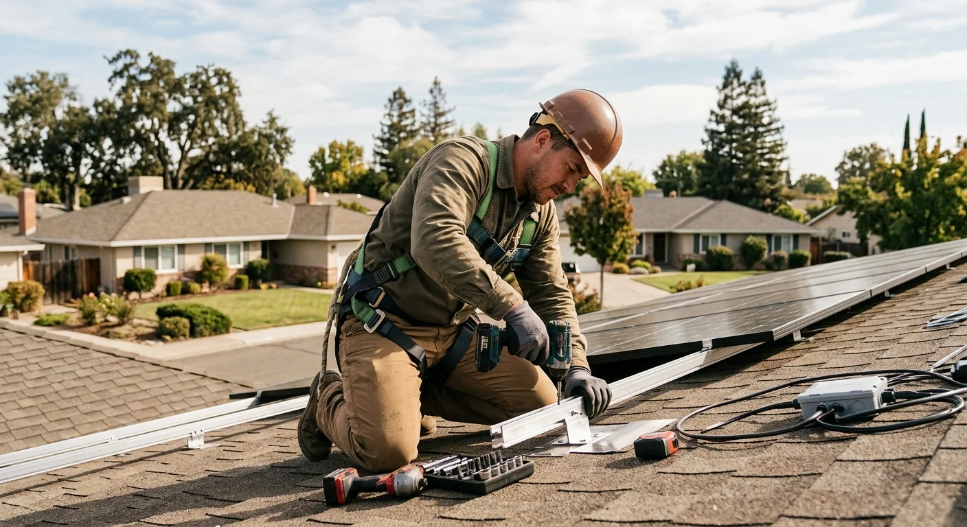 Map-style view of solar installation service area across Stockton neighborhoods and nearby communities