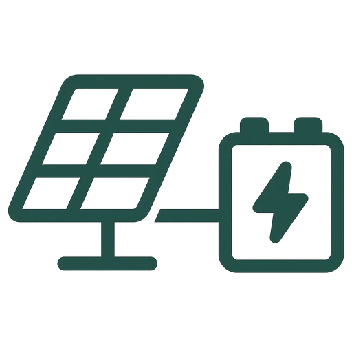 Solar battery storage icon