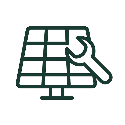 Solar panel maintenance and cleaning icon